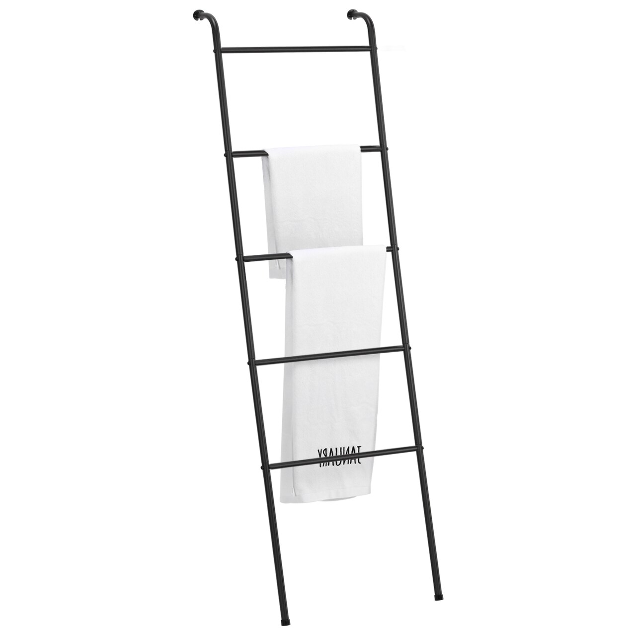 Blanket Ladder Towel Ladder for Bathroom Blanket Rack for Living Room Bathroom Laundry Room Black